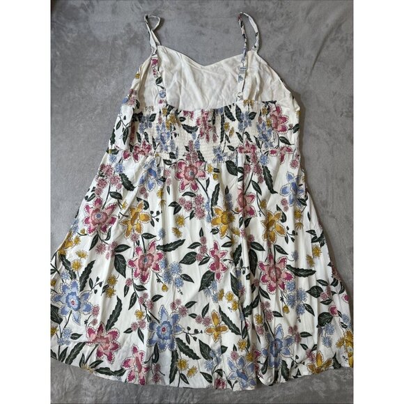 Old Navy cami dress 3X floral sleeveless a-line white multicolor spring summer - Picture 9 of 9